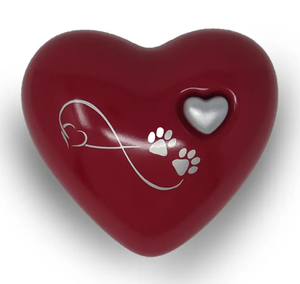 Urne commémorative pour cendres en forme de cœur miniature, motif chat doré sur fond marron, en laiton/aluminium pour cendres funéraires - Product Image 6