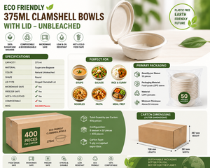 Nouvelles coupelles jetables écologiques avec couvercle pour l'emballage de repas sains, 375 ml, pour curry, riz et nouilles. - Product Image 6