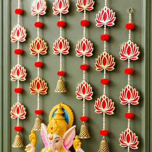Adorno Colgante para Puerta Lotus Ganesh Bandhanwar, Decoración de Pared con Cuentas de Perlas para Diwali, Mandir, Sala de Pooja, Decoración del Hogar - Product Image 4