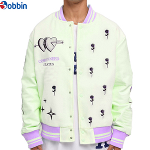 Blouson de baseball universitaire pour homme 2026 avec logo personnalisé, en cuir de mouton, style décontracté, col montant, coupe régulière, pour l'automne et l'hiver - Product Image 5