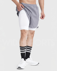 <b>Men</b> Athletic 2-in-1 <b>Shorts</b> with <b>Compression</b> Liner Breathable Running Gym Fitness Training <b>Shorts</b> - Product Image 1