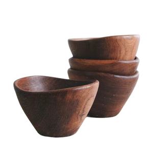 Bol de service alimentaire de style antique pour hôtel, qualité supérieure, en forme de fleur, en bois, au prix le plus bas, bols à sauce en bois d'acacia - Product Image 1