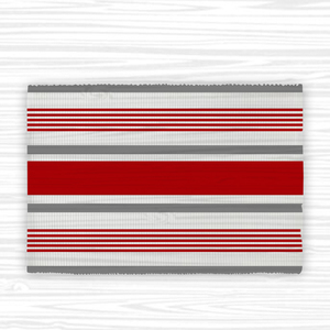 Sai Impex - Mantel Individual Antiadherente de Algodón 100% Tejido a Rayas Rojas y Blancas, Diseño Acanalado Teñido Liso, Moderno y Lavable para el Hogar - Product Image 3