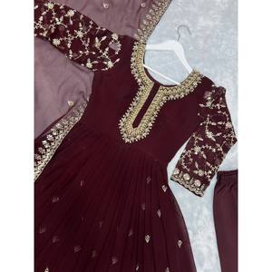 Magnifique robe Anarkali de soirée avec pendentif et dupatta, taille XL - Product Image 4