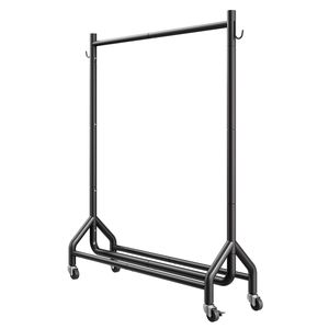 Appendiabiti da esterno su ruote in acciaio al carbonio resistente con capacità di carico di 90 kg e ganci laterali - Product Image 6