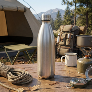 Brushed Stainless Steel Water <b>Bottle</b> – Reusable Metal Sports <b>Bottle</b> with Carrying Loop | Leak-Proof Drinkware <b>for</b> Gym, Travel - Product Image 6