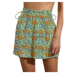 Nouveaux shorts pour femmes en coton imprimé à motifs, avec cordon de serrage, style décontracté pour le week-end, confortables toute l'année, shorts pour femmes - Product Image 3