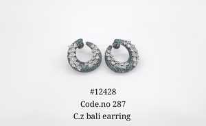 Boucles d'oreilles clous Bali en zircone cubique 12428, plaquées rhodium, en laiton, avec pierres incrustées, bijoux de mode pour femme, pour soirée - Product Image 5