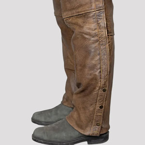 Horse <b>Riding</b> Suede Leather <b>Chaps</b> High Quality Durable Material Washed Men's Leather <b>Chaps</b> Wholesale Best Price With Custom Logo - Product Image 5