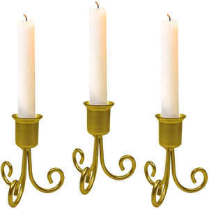 Porte-bougie moderne en acier inoxydable à 3 bougies, finition argent poli, en métal en forme de U, décoratif pour la décoration intérieure et les événements - Product Image 2