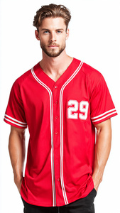 เสื้อเบสบอลผู้ชายแบบสั่งทำพิเศษ พร้อมปักโลโก้ทีม กีฬา ชื่อ และหมายเลข เสื้อเบสบอล ชุดกีฬาของคุณเอง เสื้อเบสบอล - Product Image 2