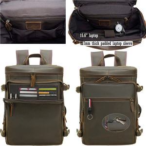 Best Quality Unisex Casual Genuine <b>Leather</b> <b>Backpack</b> with Zipper Closure Personalized <b>Large</b> Capacity <b>Leather</b> <b>Backpack</b> Bag - Product Image 3