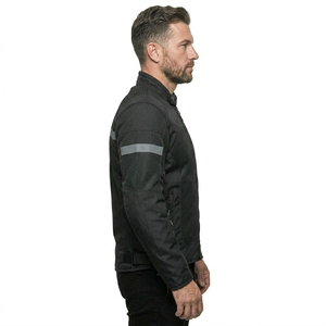 Chaqueta de Motocicleta de Cuero Roja para Aventura con Forro de Malla Impermeable y Resistente al Viento - Product Image 3