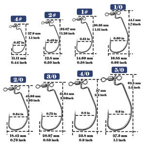 Nouveau produit : Rig de pêche, Hameçon drop-shot pré-monté, Hameçon jig à ventre large, Émerillon à boucle, Texas Rig pour leurres souples par zuol - Product Image 2