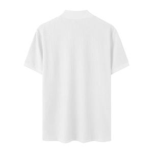 เสื้อยืดแขนสั้นคอเต่าสีฟ้าอ่อนสำหรับผู้ชาย ทรงโอเวอร์ไซส์ สีพื้น คอกลม คอสูง สวมใส่สบาย ทรงปกติ - Product Image 6