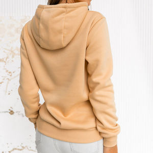 Ensemble sweat à capuche et pantalon de survêtement décontracté en laine et coton tricoté pour femme, respirant, à manches longues, avec fermeture éclair, qualité supérieure, personnalisable, vente en gros - Product Image 4