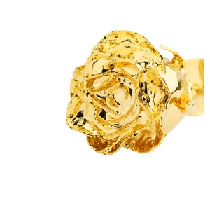 Flor chapada en oro decorativa 24K (100%) Artículos Rosa estatuilla cobre y color dorado regalo natural galvanizado - Product Image 2