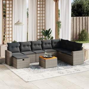 Conjunto de Sofás Modulares Grandes de Ratán PE Gris para Jardín, Colección Premium de Muebles Modulares para Exteriores - Product Image 1