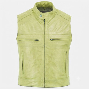 Low MOQ Men Leather <b>Vest</b> Factory Direct Sale Custom Size Waterproof Breathable Winter Warm Casual 100% Polyester Filling - Product Image 4