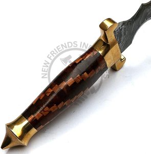 New Edition Custom Handmade Damascus Steel Outdoor <b>Hunting</b> Knife Olive Rosewood Handle Survival Camping Fixed Blade Dogger Knife - Product Image 3