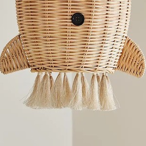 Meilleur choix : Abat-jour suspendu en rotin tressé à la main en forme de fusée, de haute qualité, idéal pour la décoration de chambre de bébé - Product Image 5