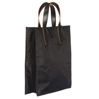 Sac fourre-tout noir en non-tissé SECOND MAY INTERNATIONAL avec poignées en cuir, couleur unie, style minimaliste, ouverture supérieure, utilisation toutes saisons