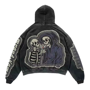 Sudaderas con Capucha Unisex Extra Grandes, Lavadas al Ácido, de Alta Calidad, Personalizadas, de Poliéster/Algodón, para Invierno - Product Image 2
