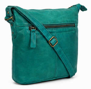Gravs Vintage Fashion Genuine Leather Crossbody Bag for Women Autumn Casual Shoulder Sling Purse <b>Adjustable</b> <b>Strap</b> ZIP Closure - Product Image 2
