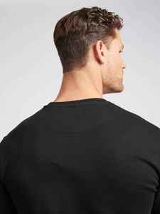 Sweat-shirt à col rond noir pour homme, coupe classique, tricoté, manches longues, couleur unie, style décontracté, automne, logo personnalisé, logo X, OEM - Product Image 6