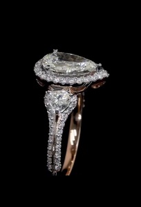 Bague classique en or 18 carats pour femme, diamant blanc en forme de poire, diamant cultivé en laboratoire, certifié IGI, look luxueux, cadeau de mariage, à porter au quotidien - Product Image 2