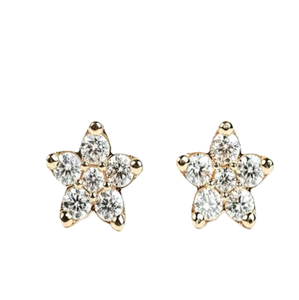 Maravillosos Pendientes de Diamantes de Laboratorio con Forma de Flor en Oro Sólido de 18K, 1.7CT, Corte Redondo, Elegantes y Finos para Mujer - Product Image 1