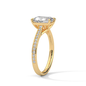 Elegant Gold Silver Ladies Radiant Cut <b>Ring</b> 4.25 CTS Moissanite CVD Colour Stone CZ EGL VVS2 D VS1 Jewelry - Product Image 1