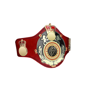 Cinturón de Campeón de Lucha Libre, Diseño de Lujo en Cuero Rojo, Corona con Detalle de León Dorado, Personalizable - Product Image 1