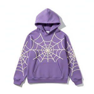 Vente en gros : Nouveau design – Sweat à capuche zippé en molleton bouclette avec imprimé motif araignée, respirant, idéal pour l'automne - Product Image 6