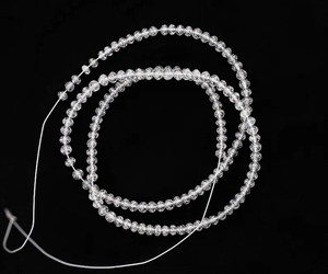 Cuentas Rondelle facetadas, cuentas de diamante blanco, cuentas de diamante redondas sueltas, cuentas de diamante de laboratorio, cuentas de diamante blanco nieve para collar - Product Image 3