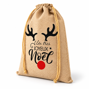 Bolsa de Yute Natural con Cordón, 20x30 cm, Bolsa de Regalo de Navidad, Sin Laminar, Ecológica, Impresión Personalizada, Venta al Por Mayor, Marca Privada, a Granel - Product Image 3