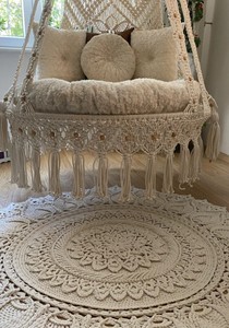 <b>Macrame</b> patio double swing,Patio swing,<b>Macrame</b> swing,<b>Macrame</b> <b>hanging</b> swing,<b>Macrame</b> <b>chair</b>,Garden Swing - Product Image 3