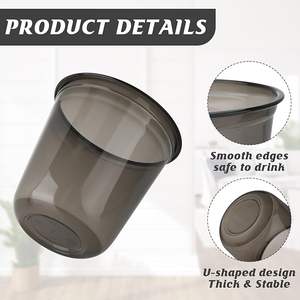 Vaso de Plástico Personalizado YAMAT de Color Negro <span class=keywords><strong>para</strong></span> Bebidas Frías, Leche, Jugos, Té de Burbujas, con Logotipo Personalizado - Product Image 4