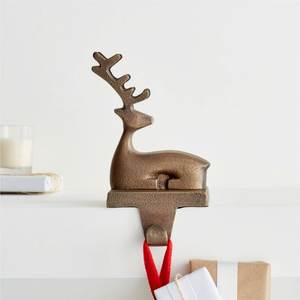 Metal House Shaped <b>Christmas</b> <b>Stocking</b> Holders Gold Decorative Hooks for Holiday Display - Product Image 4