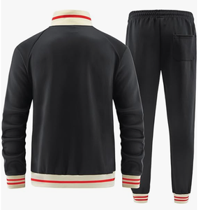 Ensemble de survêtement 2 pièces à capuche pour homme, personnalisé, en polaire technique, séchage rapide, brodé, color block, style streetwear, automne-hiver, vente en gros - Product Image 2