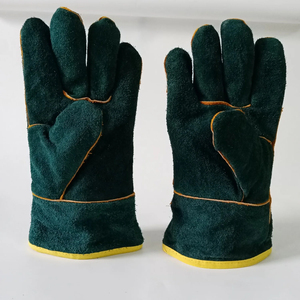 Gants en cuir industriels de qualité supérieure, manchette droite, résistants à la chaleur et à l'abrasion, surface lisse pour travaux lourds - Product Image 3