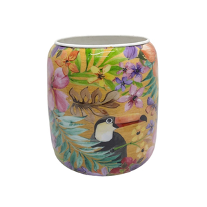 Jarrón de Metal Decorativo con Diseño de Flores y Hojas, Acabado Esmaltado, para Decoración del Hogar y Bodas - Product Image 4