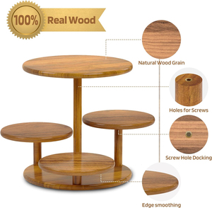 Base para Pastel de Aluminio/Madera de Lujo Premium con Diseño Moderno y Elegante, Reutilizable y Ecológica, Apta para Lavavajillas, para Pasteles de Boda - Product Image 2