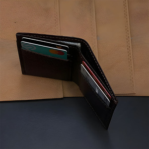 Chocolate Brown Cowhide Billfold Minimalist Credit <b>Card</b> Wallet Lightweight Everyday Cash Pouch Wholesale Travel <b>Folder</b> For Men - Product Image 4