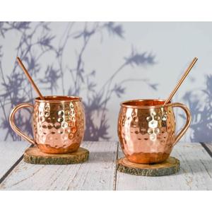 Tasses en cuivre véritable polonais pour boire, avec poignées en laiton, designs personnalisables, compatibles lave-vaisselle, ensembles cadeaux de tasses et verres haut de gamme - Product Image 3