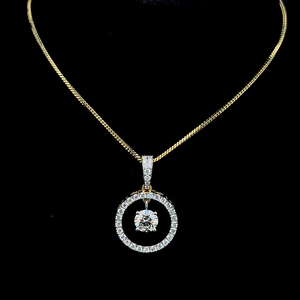 Colgante de halo circular con diamantes brillantes, joyería de diamantes elegante y lujosa para mujer - Product Image 1