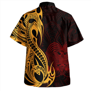 Chemise hawaïenne à manches courtes pour homme, en tricot, à imprimé floral, col rabattu, boutonnée, haut d'été - Product Image 4