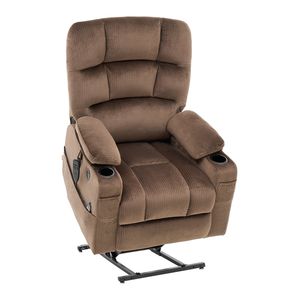 Fauteuil inclinable électrique à double moteur avec massage chauffant pour personnes âgées, 2 porte-gobelets et port USB - Product Image 1