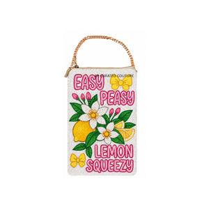 Pochette de téléphone brodée florale jaune avec perles et chaîne dorée, design Chinoiserie, faite main sur mesure - Product Image 2