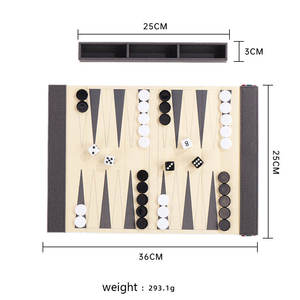 Handmade Luxury Fabric PU Leather Roll Up <b>Backgammon</b> <b>Set</b>-Portable Travel Foldable Chess Game for Playing During Travel - Product Image 4